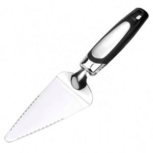Coupe-pâte et pelle à pizza professionnels en acier inoxydable avec poignée antidérapante et spatule à pizza antiadhésive noire - Product Image 1