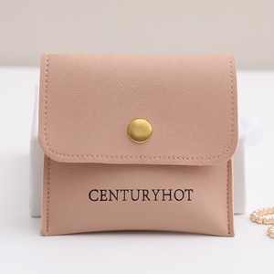 Bolsa de Cuero PU Rosa Personalizada de 8*8cm al por Mayor, Bolsa para Joyas, Anillos, Pulseras, Collares, Bolsa de Cuero para Joyas con Logotipo - Product Image 5