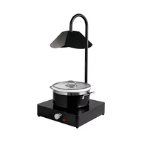 Réchaud électrique commercial en acier inoxydable noir, lampe chauffante pour aliments légers, pour hôtel, restaurant, avec pot à nourriture