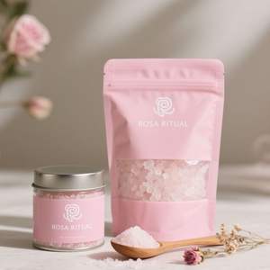 Sachets Doypack imprimés numériquement CMJN pour sels de soin et sels de bain, 16 oz avec fenêtre - Product Image 2