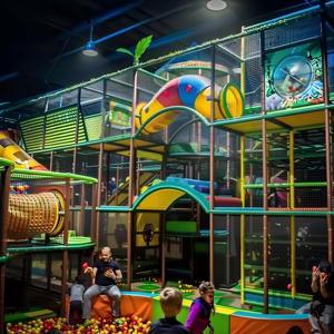 Equipo de Parque Temático Selva Interior para Niños: Pista Interactiva Comercial de Doble Tobogán y Laberintos de Plástico - Product Image 3