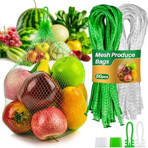 Mesh Onion <b>Storage</b> Bags, Hanging Breathable Mesh Produce Bags, Reusable Drawstring Net Bags for Vegetables Fruits - Product Image 6