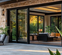 Pintu Sistem Kaca Tempered Ganda Berbahan Aluminium Alloy dengan Thermal Break Anti Air dan Geser Model Postmodern untuk Supermarket dan Gudang Anggur