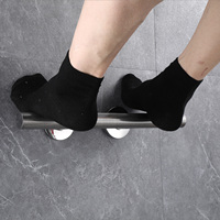 Barre de repose-pieds de douche moletée murale en acier inoxydable 304, marchepied antidérapant pour salle de bain