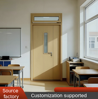Porte de sécurité double battant en acier sur mesure pour écoles et bureaux avec fenêtre d'observation, isolation phonique 65 dB, projet OEM ODM