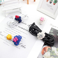 Kit de macramé 2 pièces pliable et portable, organisateur de câbles DIY, support de câble en polyester style mignon, sangle de gestion de câbles de données, tutoriel inclus