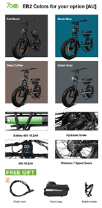จักรยานไฟฟ้า EB4 EB2 ยางอ้วน รุ่น Fat Tire Bike จากคลังสินค้าออสเตรเลีย กำลังไฟ 750W 1000W จักรยานไฟฟ้าในเมืองแบบ Step Over รุ่น EB2 EB2 - Product Image 6