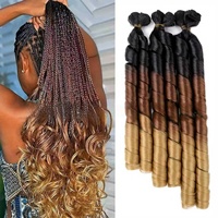 Extensions capillaires bouclées en spirale à haute température, style européen-américain, lot de six pièces, tissage double machine, ondulations lâches, pour crochet