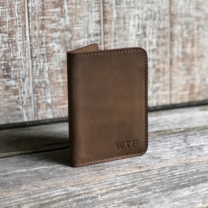 High Quality Crazy Horse Vintage Simple Slim Bifold Business Card Holder Genuine Leather Wallet - Product Image 4