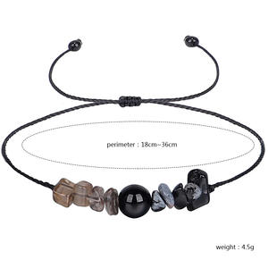 Vente chaude Unisexe Amitié <span class=keywords><strong>Bracelet</strong></span> Flocon De Neige Naturel Fumée <span class=keywords><strong>Quartz</strong></span> Cristal Pierre Cire Corde Tressé Mode Charme <span class=keywords><strong>Bracelet</strong></span> - Product Image 6