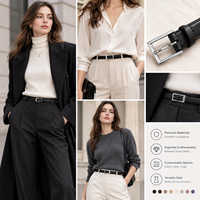 Ceinture décontractée noire en PU pour femme avec boucle en alliage et logo personnalisé, longueur et largeur ajustables, boucle à ardillon OEM/ODM