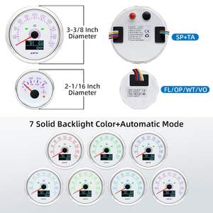 Compteur automobile 6-en-1 pour bateau, 3-3/8 pouces, 200 km/h, avec GPS, tachymètre, pression d'huile/niveau de carburant, température de l'eau, voltmètre - Product Image 6