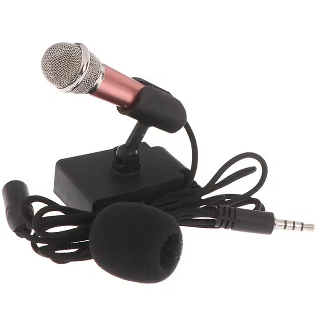 Portable 3.5mm Stereo Studio Mic KTV Karaoke Mini Microphone for Cell Phone PC