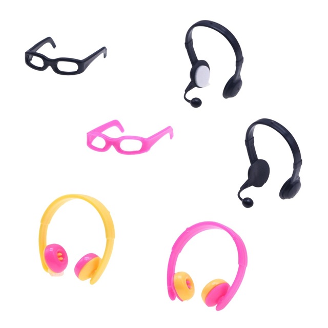 Xicheng Dollhouse Colorful Glasses BJD Mini Simulation Headphones OB11 Sunglasses Prop Accessory Model