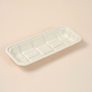 Plateau rectangulaire <span class=keywords><strong>jetable</strong></span> TR104 Protection de l'environnement Vaisselle en bagasse Alternative écologique aux assiettes en plastique - Product Image 1