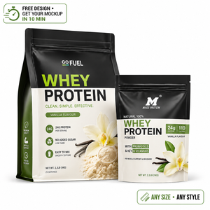 Sacs à fond plat refermables en aluminium écologiques et recyclables imprimés sur mesure 1kg/2kg/<span class=keywords><strong>3kg</strong></span>/5kg Ziplock pour poudre de protéines de lactosérum - Product Image 2