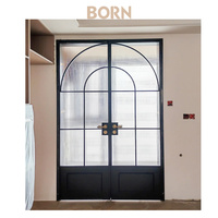 Puerta de Aluminio con Marco Delgado y Vidrio Templado, Hermética e Impermeable, Directo de Fábrica, para Recámara Principal