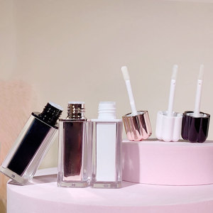 Tubes carrés transparents pour <span class=keywords><strong>gloss</strong></span> à lèvres de 3 ml, tubes vides à double couche électro-plaqués or <span class=keywords><strong>rose</strong></span> pour l'emballage de <span class=keywords><strong>gloss</strong></span> à lèvres et d'huile à lèvres - Product Image 2