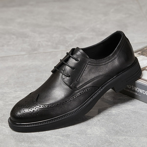 Spring 2026 New Style Strappy Embroidered Business Men's <b>Shoes</b> with Low Heels - <b>Comfortable</b> Men's <b>Work</b> <b>Shoes</b> - Product Image 2
