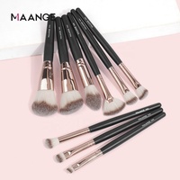MAANGE 9 Buah Kuas Kosmetik Berkualitas Tinggi Pink Sampanye Abu-abu Ungu Bubuk Langsung Pabrik Concealer Eye Shadow Set Kuas Makeup