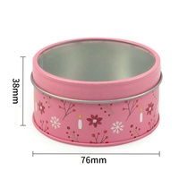 Boîtes à gâteaux en étain roses mignonnes pour enfants avec fenêtres en PVC, petites boîtes rondes vides en étain pour bonbons, lait et chewing-gum