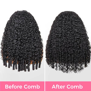 Factory Price 250% Density 16A Burmese Curly <strong>Half</strong> <strong>Wigs</strong> Virgin Hair 3 in 1 Spiral Curly End Beginner Friendly Glueless <strong>Wig</strong> - Product Image 4