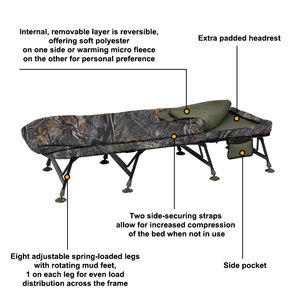 Lit de camping pliable Mydays Outdoor, large, durable et stable, 8 pieds, <span class=keywords><strong>avec</strong></span> poche latérale pour sac de couchage - Product Image 3