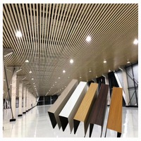 Faux plafond en alliage d'aluminium, bande moderne en revêtement poudré, ignifuge, insonorisant, personnalisé, décoration intérieure pour hôtels et centres commerciaux