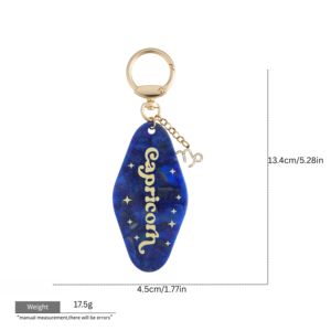 Portachiavi Personalizzato con Simbolo Zodiacale di Capricorno, Dicembre e Gennaio, Charm in Acrilico Blu per Borse - Product Image 4