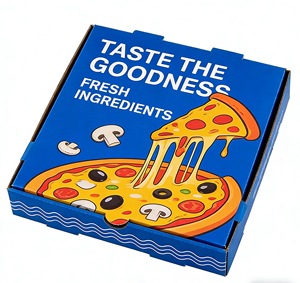 Boîte à pizza personnalisée carrée rectangulaire avec laminage brillant, boîtes rigides pour l'emballage alimentaire - Product Image 5