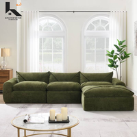 Modulares Ecksofa aus Kompressionsstoff L-Form Villa Wohnzimmer Chaiselongue Umweltfreundlicher Memory-Schaum Gepolstert