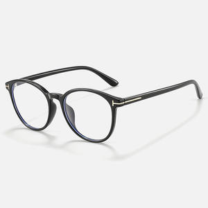 Montura de Gafas Redondas con Borde Negro 8054, Protección Contra Luz Azul para Mujer, Lentes de PC Ultraligeras, Montura Extra Ancha, Origen Danyang - Product Image 2