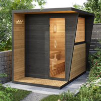 Sauna extérieur en bois massif moderne de haute qualité, électrique, personnalisé pour 4 à 6 personnes, pour une utilisation familiale dans le jardin