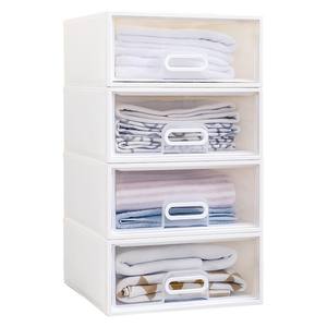 Tiroir de rangement en plastique rectangulaire blanc laiteux pour vêtements, type autoportant, 1 niveau - Product Image 5