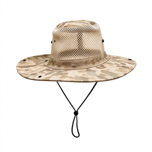 Sombrero de Camuflaje de Ala Ancha con Malla Transpirable, Protección UV para Exteriores, Cordón Ajustable para la Barbilla, Ideal para Pesca, Senderismo, Camping y Viajes - Product Image 6
