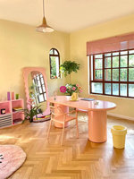Yicheng beauté en gros rose bureau meubles de maison onglerie bureau de Salon ovale établi de bureau à vendre