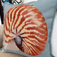 Housse de coussin brodée motif conque design moderne et taie d'oreiller tapisserie pour la maison canapé voiture hôtel usage décoratif