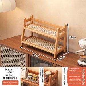 Desktop Standing Type Double Tier Multi-Layer <b>Storage</b> <b>Rack</b> with Draining for <b>Kitchen</b> Flower and Cup <b>Racks</b> - Product Image 6