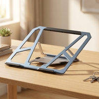 HYDUODUO Nouveau support pour ordinateur portable en aluminium réglable ergonomique ventilé avec refroidissement intégré pour ordinateurs portables de 10 à 17,3 pouces