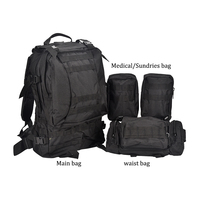 Sacs à dos tactiques pour hommes de grande capacité 50l, sacs d'assaut en plein air 3P EDC Molle Pack pour Trekking Camping chasse