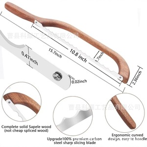 <b>Bread</b> <b>Knife</b> Wooden Handle Stainless Steel Blade 12 In Above For Home Kitchen Slicing - Product Image 4