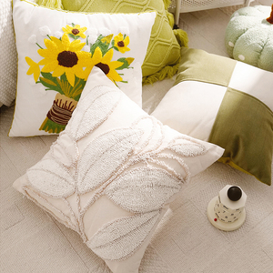 Covers Soft Plush Pumpkin Bohemian Green Knitted <strong>Pillow</strong> Covers With Tassels Floral Embroidery Cushion <strong>Pillow</strong> Home Decor <strong>pillows</strong> - Product Image 2