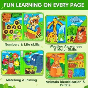 2026 Nuevo Juguete Montessori de Fieltro de Animales, Libro Sensorial de Tela Suave para Niños Pequeños, Tablero de Actividades de Fieltro para Habilidades Básicas, Venta Caliente - Product Image 5