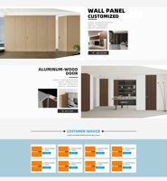 Porte intérieure en composite bois avec cadre en aluminium série 55, étanche, anti-déformation, insonorisée, WPC Alu-Wood, sur mesure