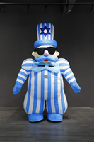 Costume de mascotte de clown à grosse moustache pour adulte, gonflable, bleu, design personnalisé, unisexe, pour promotion de carnaval