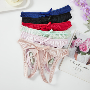 Vente en gros d'usine OEM/ODM de bikini ouvert à l'entrejambe pour femmes <span class=keywords><strong>culotte</strong></span> triangulaire <span class=keywords><strong>rouge</strong></span> sexy et anti-fuite sous-vêtements passionnés sans décollage - Product Image 3