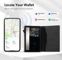 Dompet Pop Up Hitam Anti RFID, Tempat Kartu dengan Gesper Magnetik dan Ritsleting, Dompet Mini untuk Kartu Kredit
