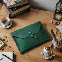Sacoche pour ordinateur portable en cuir véritable, 28x19.5cm, pochette PC en cuir de vachette