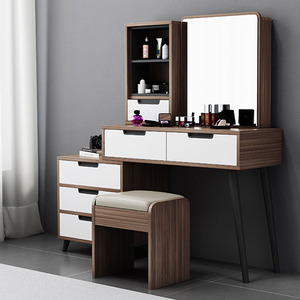Tocador Nórdico Personalizable de MDF con Luz LED Integrada, Cajonera y Comodino para Dormitorio - Product Image 3