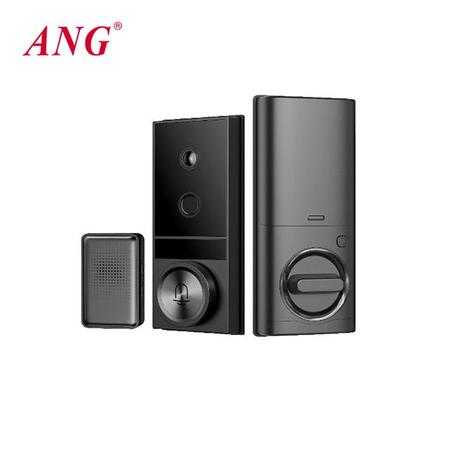 ANG Intercom Electronic Keypad Door Lock Digital Camera Works with Tuya Doorbell Fingerprint Password Automatic Door Lock